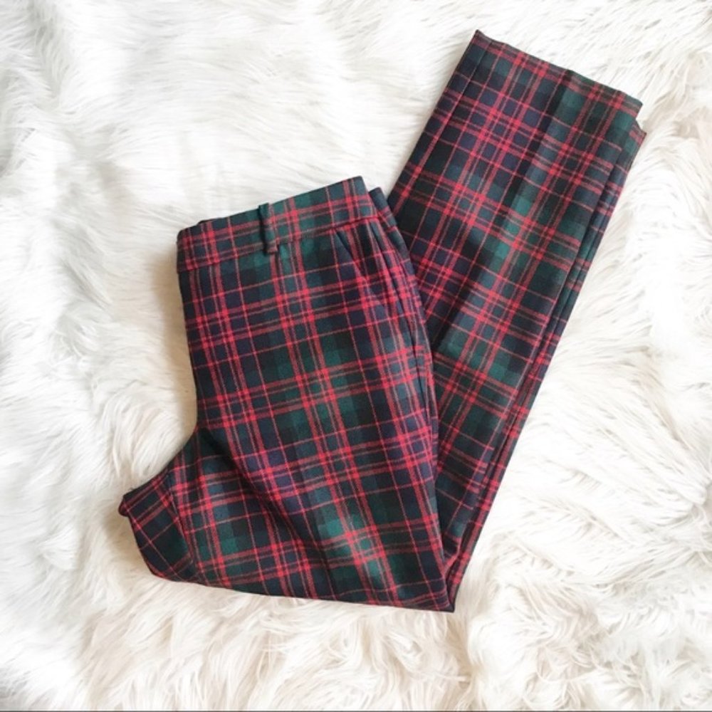 J.Crew Capri Red Tartan Pants